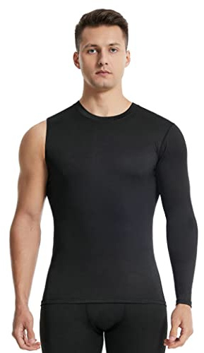 Kompressionsshirt für Herren, 1/2 einarmig, langärmelig, athletische Baselayer, Unterhemd, Ausrüstung, T-Shirt für Workout, Basketball