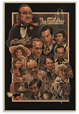 NANXIANG Filmposter The Godfather Classic Gangster, Filmplakat, Poster, Wandkunst, Malerei, Leinwand
