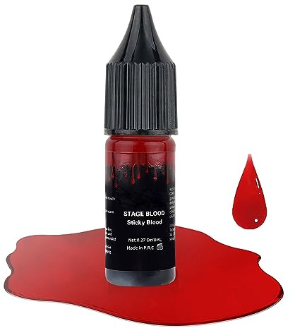 Mysense Dripping Stage Fake Blood Washable(0.27 oz),Edible Realistic Effect Sticky Fake Blood Makeup for Eyes Drips Teeths Mouth Nose Bleeds Halloween Cosplay SFX Zombie Vampire,Bright