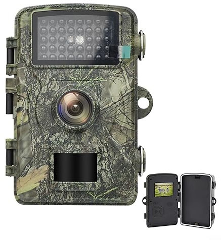 Fotocamera da caccia, 16 MP, 1080p, con PIR 26 LED, visione notturna attivata dal movimento, videocamera per videogiochi con impermeabilità IP66, per monitoraggio della fauna selvatica