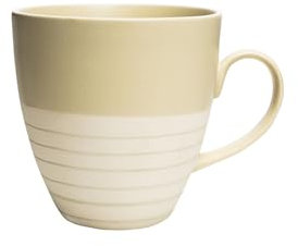 Taza MODERN de 500 ml, taza de café de cerámica, taza de té de gres para oficina y hogar, asa grande, fácil de sostener, apta para microondas y lavavajillas, beige