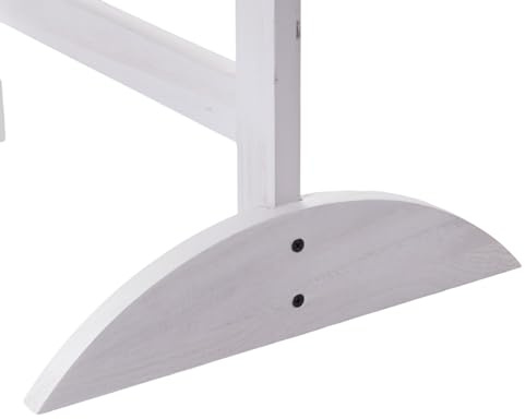 CREEDWOOD Raumteiler Halter Porta | 33 cm, Holz | Paravent Standfuß, Paraventhalter, Trennwand Befestigung, Stützbeine, Paraventfüße, Raumtrenner Sockel, Stützfuß | Farbe: weiß