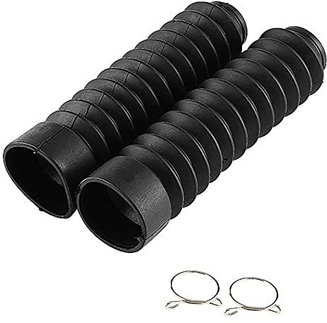 Fivetwofive Front Fork Cover, Rubber Motorcycle Front Fork Cover Gaiters Gators Shock Damping Dust Cover (Black)