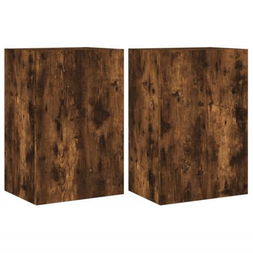 vidaXL TV Wandschrank 2 STK., TV Schrank mit viel Stauraum, Wandmontage Fernsehschrank Regal, Hängeschrank TV Möbel, Modern, Räuchereiche Holzwerkstoff