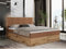 MKS MEBLE Boxspringbett 140x200 mit Bettkasten, Polsterbett 140x200 mit Matratze H3, Boxspringbett 140x200 mit Kopfteil, Boxspringbett mit Massivholz - Nessi - Orange Struktur - H3