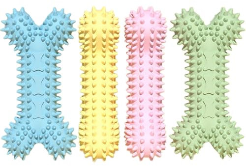 JYTDBCS Puppy Teething Toy Dog Teething Dental Chew Bone Gentle Rubber With Nubs And Ridge Extreme Lightweight Reusable Puppy Chew Toy For Cleaning Teeth Outdoor Pet Supplies