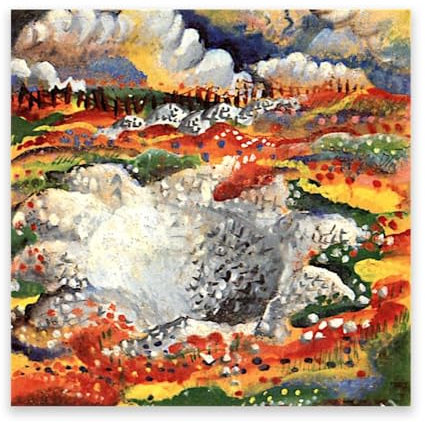 RYLJCZ Granada-Krater von Otto Dix – Reproduktion berühmter Gemälde –Druck auf Leinwand– Leinwand-Wandkunst, Bilder für Wohnzimmerdekoration, 60 x 60 cm (23,7 x 23,7) nur Leinwand
