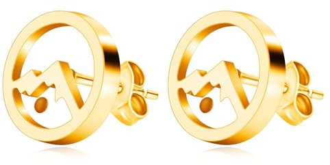 JunyiDIY YA4639 Damen-Ohrstecker, Senfsamen, Berg, rund, Edelstahl, niedrige Empfindlichkeit, Glaubensschmuck, YA4639, Adjustable, Edelstahl, Kein Edelstein