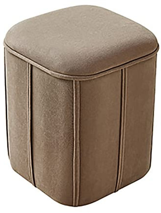 Fußbank Kleiner Sitzhocker mit Stauraum, Samthocker mit Stauraum, Fußstützenhocker, süßer Pouf, Couchhocker, Würfelhocker für Wohnzimmer, Schlafzimmer, Eingangsbereich, Gelb, 32 x 32 x 37 cm