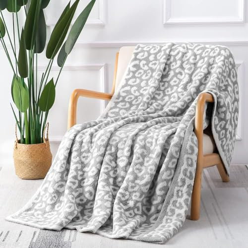 JUDEWY Chunky gestrickt Decke 51 x63, 100% Hand gestrickt Decke, Bequeme weiche Chunky gestrickt Decke große Knoten häkeln Decke Sofa Bett (Grau)