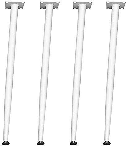 TIECHUINIUB Lot de 4 pieds de meubles réglables en métal, pieds de meubles, pieds de bar en métal, pieds de soutien, meuble café, support TV, blanc ||60 cm