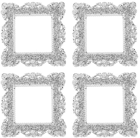 Bekecidi 4 Pcs Silver Diamond Light Switch Cover Plates, Square Light Switch Surround Protective Cover, Light Switch Ornement Rhinestone Wall Socket Decoration for Home Wall Switch