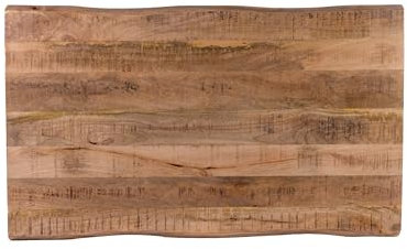 SAM Holzplatte 120x60 cm Emilia, Tischplatte aus Mangoholz massiv + raue Oberfläche, Baumkanten-Platte für Heimwerker, geeignet für Arbeitsplatten, Tische & Fensterbretter
