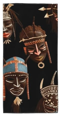 GDSHJKLW Handtücher mit afrikanischem Ritual, ethnischer Stammesmotiv, saugfähig, dekoratives Badezimmer-Handtuch, weiche Mikrofaser, Gesichtshandtuch, Geschirrtuch, Küchentücher für Badezimmer,