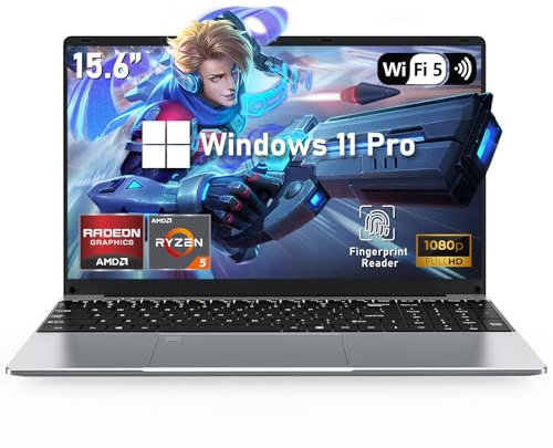 NIAKUN 15.6 Pulgadas Gamer Ordenador Pc Portatil, 16GB RAM 1TB SSD Gaming Laptop, Computadora Portatil Teclado Retroiluminado, AMD Ryzen 5 7430U Procesador(hasta 4.3Ghz), 1920x1080P, 6000mAh, Tipo-C