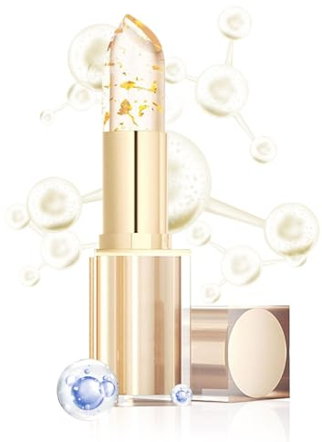 Color Changing Lipstick, Plumping Lip Balm, Gold Foil Tint, Moisturizing Formula, Dewy Finish, 1 Pack for Day Night Makeup, Dating, Shopping Outdoor