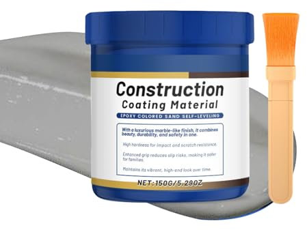 YNPQTDS Pintura de hormigón | Pintura de cemento impermeable para hormigón al aire libre | con revestimiento de relleno gris pincel de 170 g para patio, baño, sótano, gabinete, cubierta