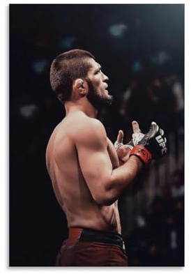 YRWUIERHRUE Khabib Nurmagomedov Poster, ästhetische Wandkunst, Leinwand, Vintage-Poster, dekoratives Gemälde, Wohnzimmer, Schlafzimmer, Dekoration, 30 x 45 cm, ungerahmter Stil