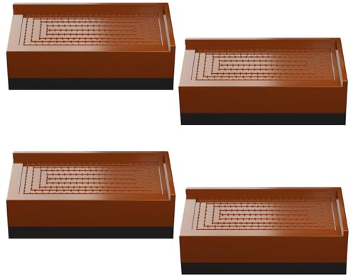 Lot de 4 rehausseurs de meubles de 4 cm - Réglables en hauteur - Pour machine à laver, table, canapé et chaise - Antidérapants (marron, rectangulaire)