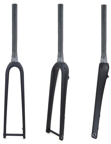 ERSINIAN Gravel Bikes Rigid Fork 700C Full Carbon Fiber Road Bikes Fork 1-1/8 Straight/Tapered Tube Front Fork Thru Axle 12X100mm Disc Brake(Tapered)