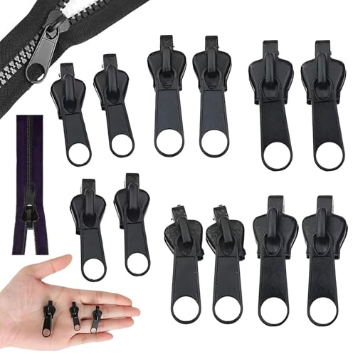 12 pcs reisverschluss-zipper ersatz,zipper für reißverschluss,pull reparatur schieber,ersatzteile helper metall,reißverschlüsse fix,fixer reißverschluss-vorrichtungswerkzeug,replacement abnehmbare