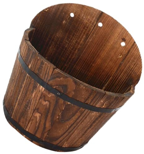 FUTUREORYY Jardinière Murale en Bois Petite Taille pour Porte-Plantes Suspendu, Pot de Fleurs de Clôture Robuste et Décoratif, pour Balcon et Jardin Extérieur