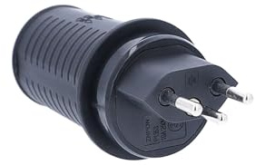 as - Schwabe Schweizer Stecker Typ 13, 230 V / 10 A, Schwarz, Zum Anschrauben, IP55 Staub- & Strahlwassergeschützt