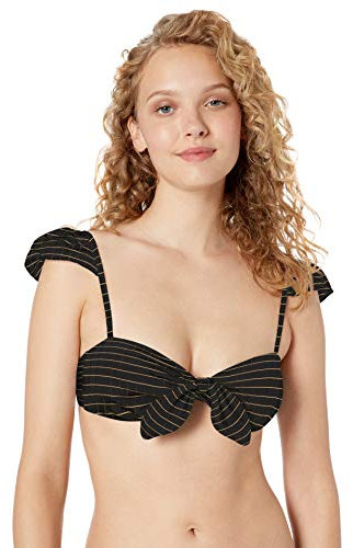 Billabong Women's Cap Sleeve Bikini Top, Black Pebble, Small