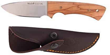 Muela Cuchillo Rhino RHINO-10.OL hoja de acero MoVa de 10 cm y empuñadura de olivo para Caza, Pesca, Supervivencia y Bushcraft - Realizado en Ciudad Real