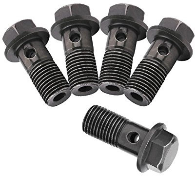 Keenso Banjobolzen, Motorrad-Banjo-Schrauben für Hauptbremssattel und 10 Unterlegscheiben (M10 × 1,25 mm)