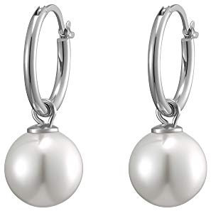 Heideman Ohrringe Lio Damen - aus hochwertigem Edelstahl - silber gold rosegold farbend poliert - Ohrstecker für Frauen mit 10mm Perle weiß