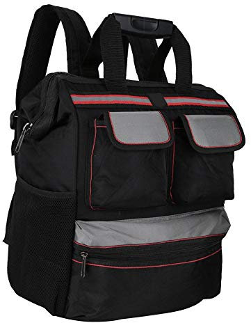 Zaino Porta Attrezzi, Organizzatore per Zaino per la Riparazione di Attrezzi Multiuso In Tessuto Oxford 16,5 X 12,6 X 5,9 Pollici (Nero)