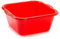Acan Tradineur - Cubo, Barreño, Tina Multiusos - Fabricado en plástico - Producto y Utensilio de Limpieza - Forma Cuadrada - Capacidad de 25 litros - 45 x 45 cm - Color Rojo