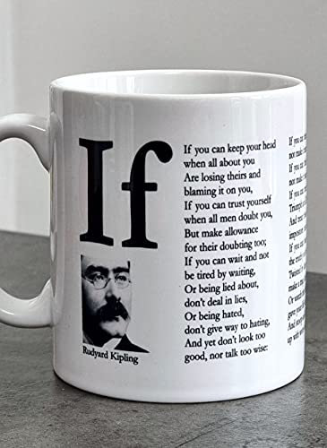 dutis Ceramic Poem Print Mug, 1E+1 Fluid Ounces, Black, Adult