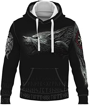 Herbst Und Winter Herren Pullover Herren Street Animal Print Kapuzenpullover Herren Rundhals Hoodie