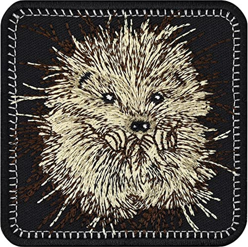 IGEL Aufnäher heimische Tiere Wetterfester Aufkleber zum flicken | Gesticktes Bügelbild Aufbügler Naturfreunde Tierliebhaber Patch Umweltschutz Abzeichen Klimaschutz Aufbügler Naturfreunde | 70x70mm