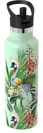 Super Sparrow Botella Agua Acero Inoxidable 18/10 - Botella Termica Ultraligera con Tapa de Paja - 750ml - Termo Sin BPA, Botella Agua Niños, para Deporte, Viaje, Escuela, Exterior, Oficina, Hogar