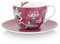 Pip Studio Flower Festival Tasse mit Untert. Dark pink 280ml