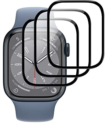 [3 Pezzi] Pellicola Vetro Temperato per Apple Watch Series 9 41mm/Series 8 41mm/Series 7 41mm, Weideworld Anti-riflesso HD Soft Pellicola Protettiva per Apple Watch Series 9/8/7 41mm