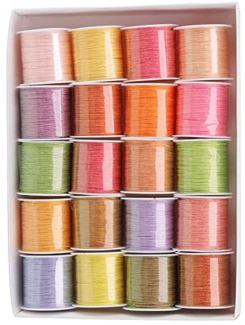 Filo Cerato a 20 Colori,50 M/55 Yd 6 Parti Filo D'Oro Cinese,Lunghezza Tagliabile Cordoncino per Collana Fai-Da-Te Cerato per Lavori a Maglia a Mano