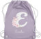 Turnbeutel Rucksack - Initialen - Personalisierte Geschenke mit Buchstaben Mädchen Geschenkideen mit Namen Frauen - Unisize - Pastell Lila - sportrucksack kindergartentasche selbst gestalten