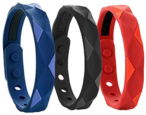 Healthify Zuckerregulator-Armreif, Healthify, Negative Ionen, Silikagel, Sport-Armband, Magnettherapie-Armband, 6-Loch-Anpassung, für Männer und Frauen (3 Farben)