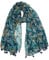 YOUR SMILE Großer Boho-Schal für Damen, leicht, Blumenmuster, Herbst, Winter, modisch, mit Fransen, 01 Teal Leaves, Large