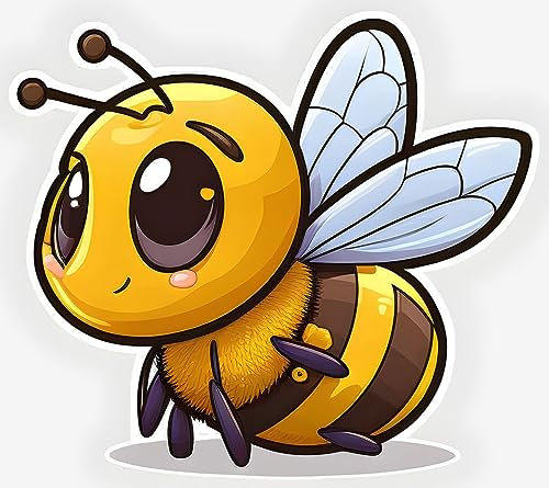 Hodge Creations Pack of 4 Cute Bumblebee Vinyl Decal Sticker Car Wall Laptop Scrapbook Campervan Caravan Bumper Sticker Window