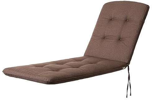 HOBBYGARDEN Outdoor/Indoor, Sonnenliegen, Sitzkissen, Sitzpolster, Gartenmöbel Kissen, für Stuhle oder Liege, Polster, Sofa, 185 x 60 x 6 cm, Braun