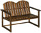 Outsunny Gartenbank, 2-Sitzer Sitzbank, Holzbank mit Rückenlehne, Armlehne, Parkbank, bis 240 kg belastbar, für Garten, Balkon, Verkohlt, 114 x 63 x 86 cm