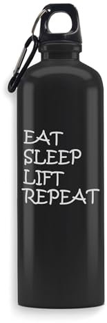 Eat Sleep Lift Repeat Gym Workout Water Bottle Engraved Art Sport Leakproof Big Capacity