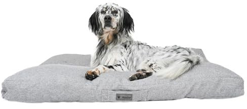 MaxCor Rechteckiges Hundekissen aus Memory-Schaum, orthopädisch, groß, grau, wasserdicht und entspannend, lindert und bewahrt die Gelenke, verformt sich nicht und ist maschinenwaschbar