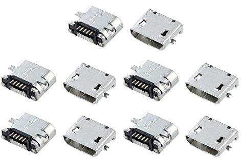 Janasiba Lot de 10 pièces de rechange type B Micro USB femelle femelle Connecteur de connecteur femelle, 037000