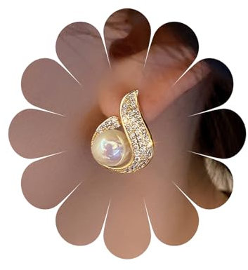 Perlen-Ohrstecker für Frauen, Vintage-Ohrringe, Birnen-Ohrringe, weiße große Perlen-Ohrringe, Braut-Perlen-Ohrringe, Perlen-Hochzeits-Ohrringe, Schmuck für Frauen und Mädchen